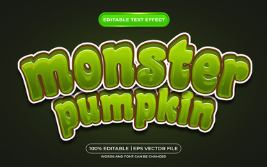Editable text effect monster pumpkin template style