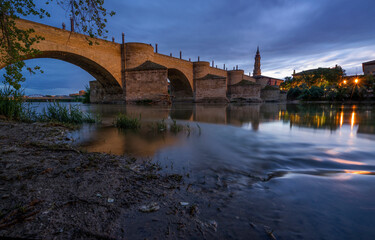 Fototapeta premium sunset in the river