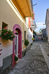A narrow street in Lacedonia, an old town in the province of Avellino, Italy.