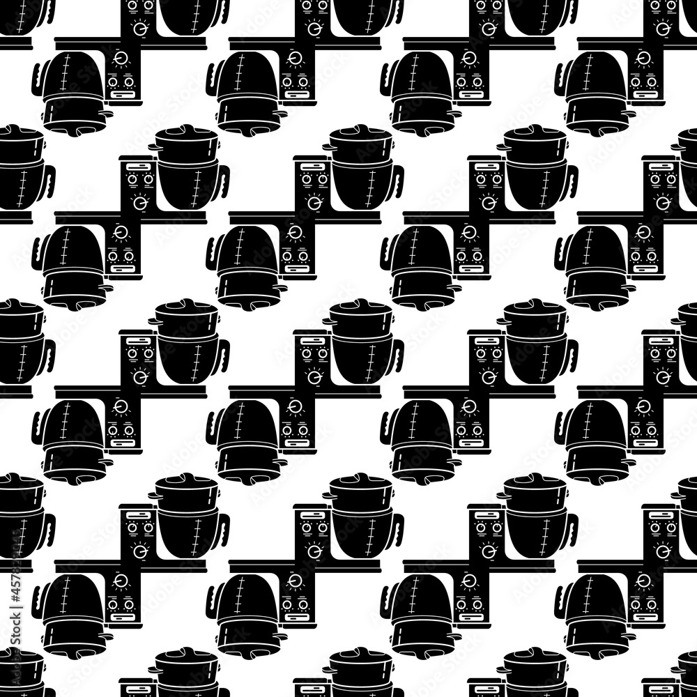Poster cook food processor pattern seamless background texture repeat wallpaper geometric vector