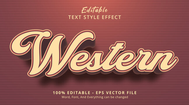 Western Text On Headline Event Style, Editable Text Effect