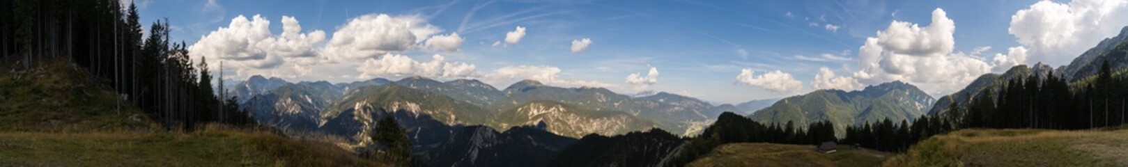 Panoramic view over the Julian Alps