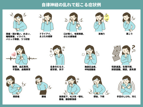 自律神経の乱れで起こる症状例_半身