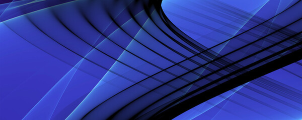 Abstrakter Hintergrund 4k blau hell dunkel schwarz Wellen und Linilen Banner