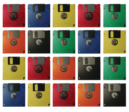 computer floppy disks as a background for modern graphics and images 