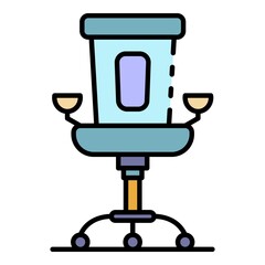 Boss desk chair icon. Outline boss desk chair vector icon color flat isolated