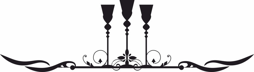 decorative divider with alcohol element, simple wine bottle