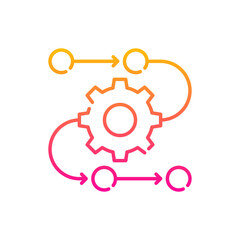Process Diagram vector gradient icon style illustration. EPS 10 file