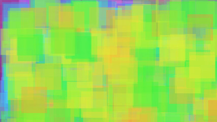 Hintergrund abstrakt 8K gelb grün orange blau lila Quadrate Gitter Muster weich