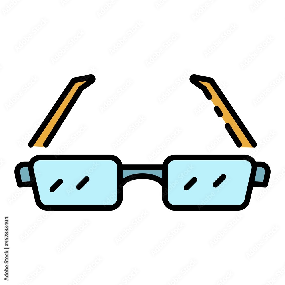 Poster Eyeglasses icon. Outline eyeglasses vector icon color flat isolated - Posters