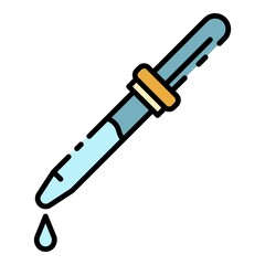 Eye dropper icon. Outline eye dropper vector icon color flat isolated