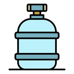 Irrigation reserve tank icon. Outline irrigation reserve tank vector icon color flat isolated