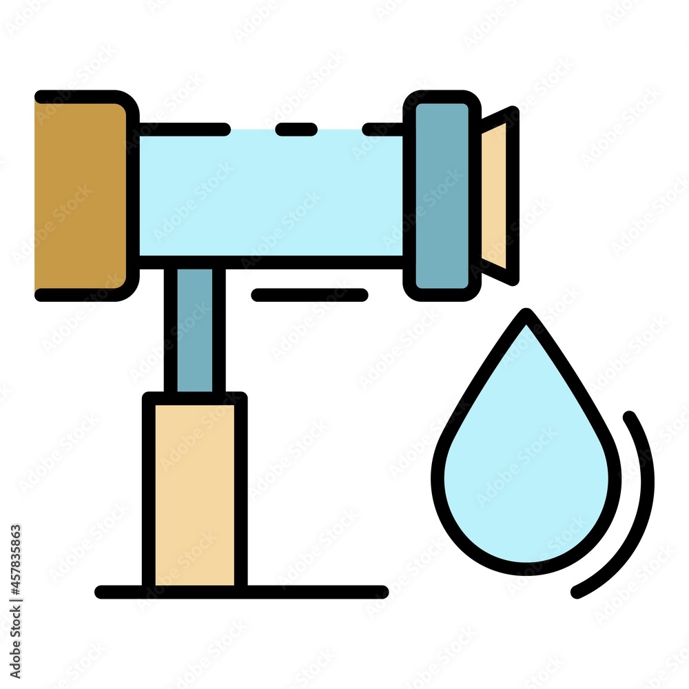 Poster irrigation drop system icon. outline irrigation drop system vector icon color flat isolated