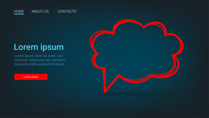 Speech balloon. Web banner template