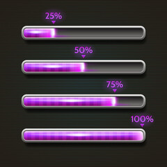 Pink progress bar, loading, template for app interface