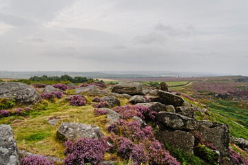 Grey skies on a summer day high in the Derbyshire Peak District.