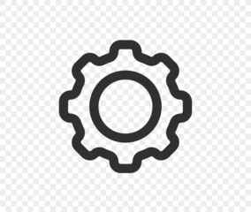 Linear gear pictogram isolated on transparent background