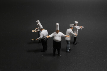 a group of figure chef on the white back ground