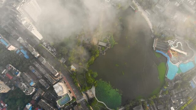 China Hubei Wuhan city skyline aerial photography
