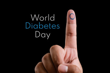 World Diabetes Day Concept over black background