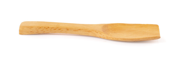 Wooden kitchen spatula isolated on a white background. This has clipping path