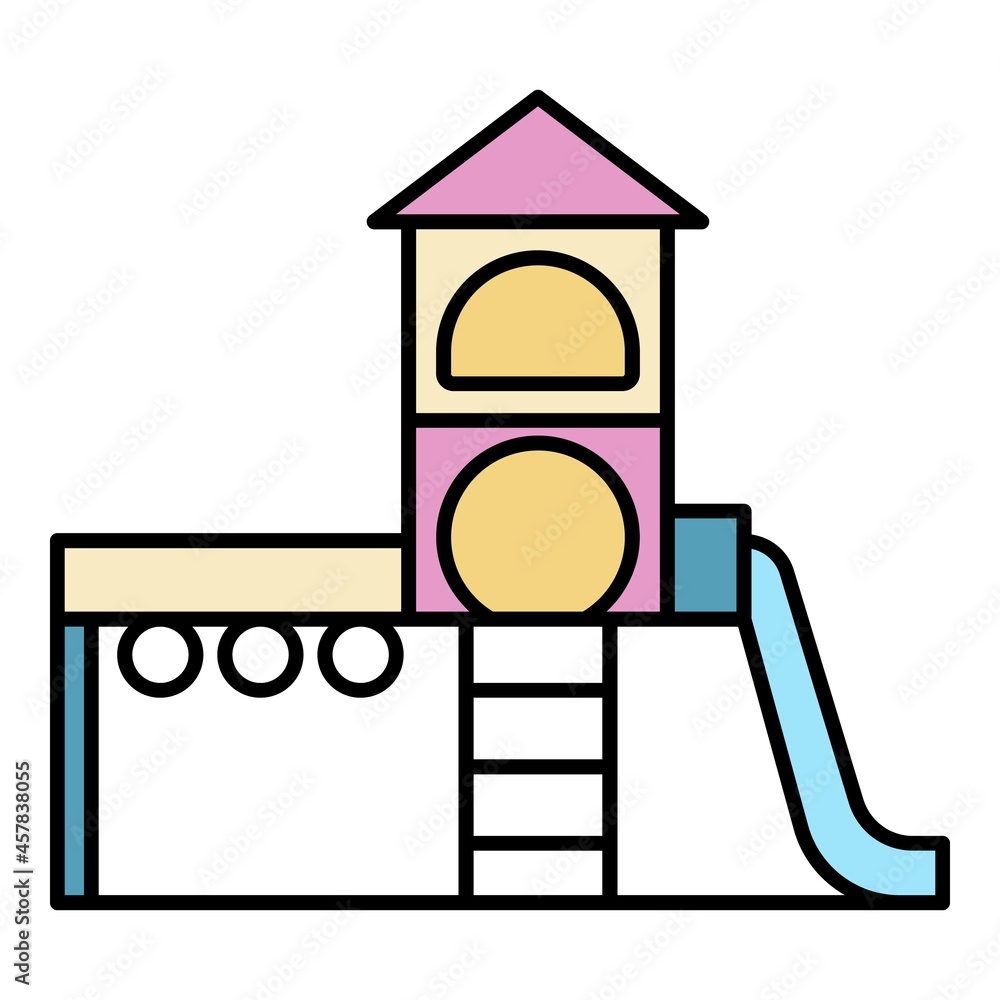Aufkleber kid playground complex icon. outline kid playground complex vector icon color flat isolated