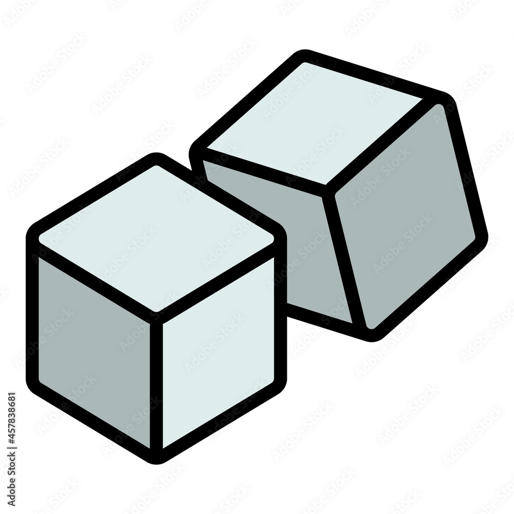 Poster double dice icon. outline double dice vector icon color flat isolated