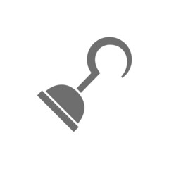 Pirate hook arm grey icon. Isolated on white background