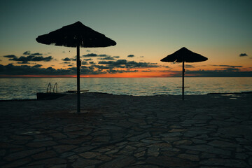Kroatien Porec Meer Sonnenuntergang