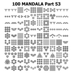 Fototapeta na wymiar Various Pattern collections 100 Mandala pattern set Doodles freehand 