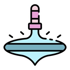 Metal whirligig icon. Outline metal whirligig vector icon color flat isolated