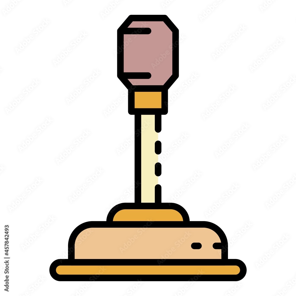 Poster manual gearbox icon. outline manual gearbox vector icon color flat isolated