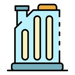 Petrol canister icon. Outline petrol canister vector icon color flat isolated