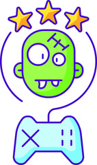 computer game, zombie, vector color icon, for web design, templates and more