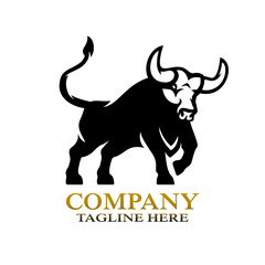 Modern angry bull logo. Vector illustration