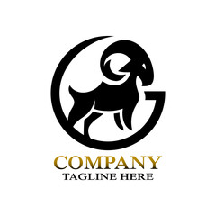 Modern mountain goat. Vector illustration