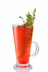 Hot watermelon winter drink with thyme and anise