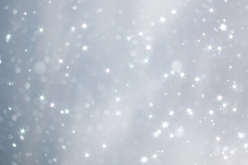 blue snowfall bokeh background, abstract snowflake background on blurred abstract blue