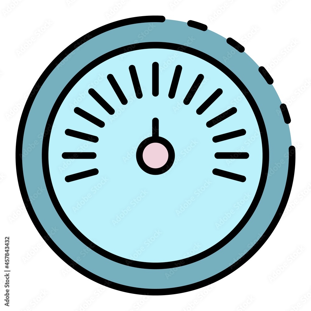 Poster speedometer icon. outline speedometer vector icon color flat isolated