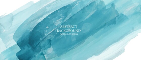 Blue watercolor background. Hand painted brush strokes. Creative art backdrop with place for text. © olechkaart