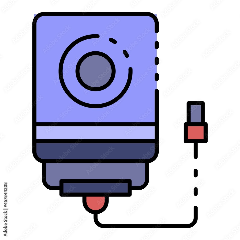 Poster usb hard disk icon. outline usb hard disk vector icon color flat isolated