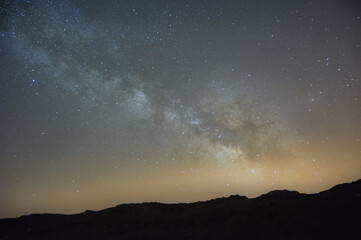 Fototapeta na wymiar Milky Way landscape between mountains