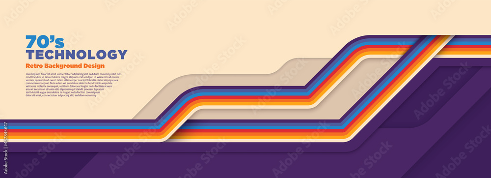 Fototapete abstract technology background design in simple retro style with stripes. vector illustration.