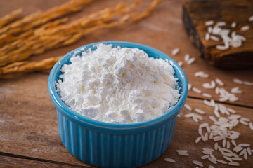 Rice flour in ceramic bowl