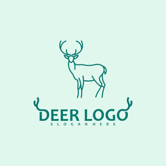 Deer logo vector illustration design. outline deer icon template