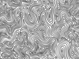 abstract black and white curly hand drawn lines seamless pattern map-like for background, wallpaper, label, banner, texture, cover, card etc. vector design.