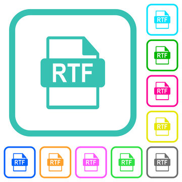 RTF file format vivid colored flat icons