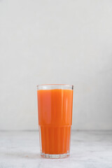 Carrot juice, healthy smoothie drink. Nutrition and diet.