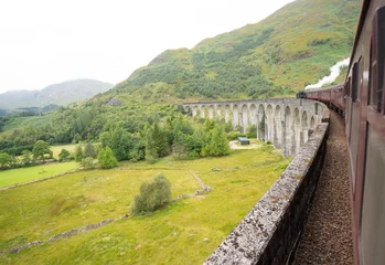 Afwasbaar Fotobehang Glenfinnanviaduct Jacobean Express Jacobite Steam train