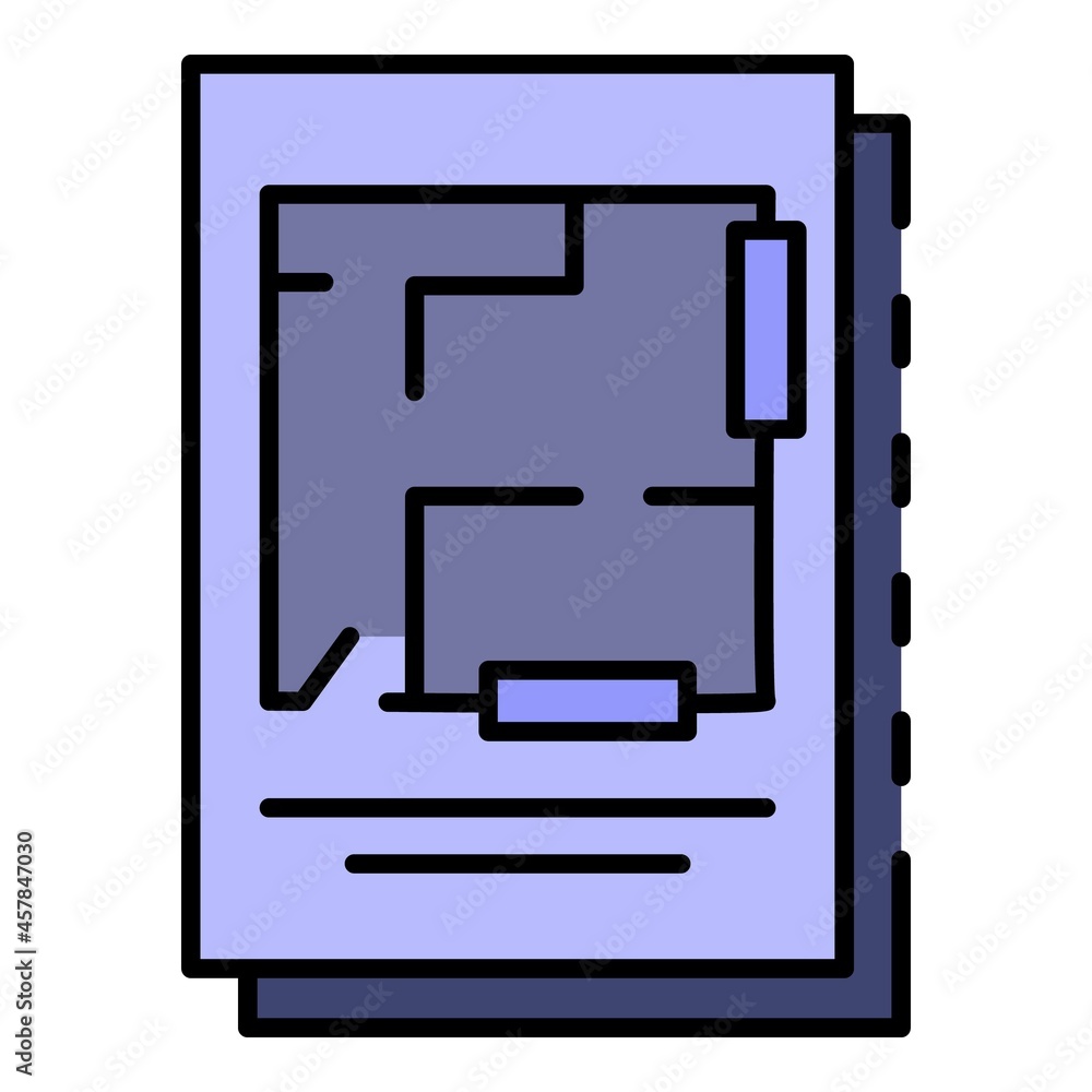 Poster architecture plan icon. outline architecture plan vector icon color flat isolated